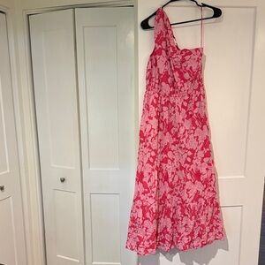 Pink Floral One-Shoulder Hyacinth House Dress